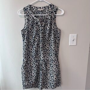 LOFT Sleeveless Blue and White Sleeveless Romper